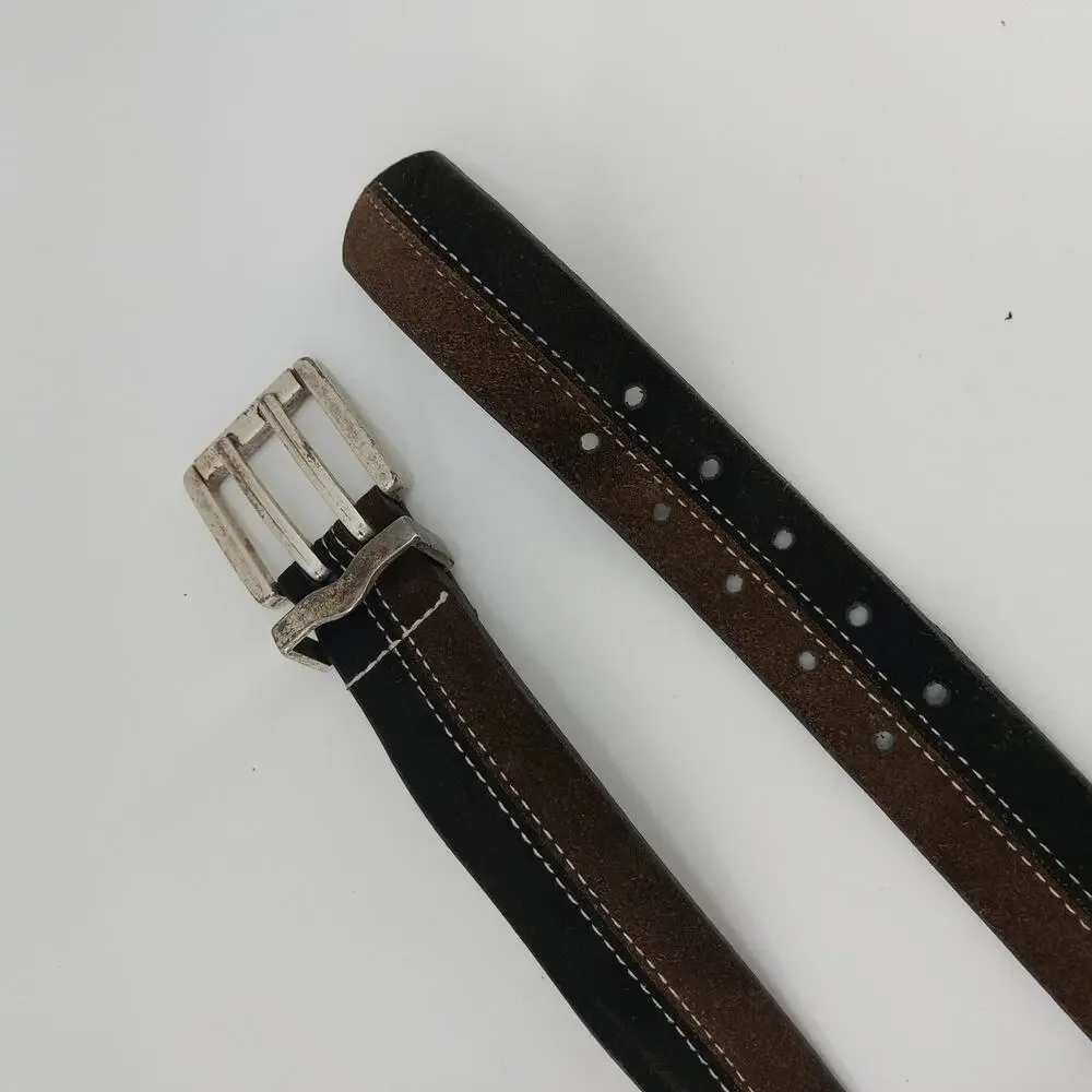 Arizona Jean Womens Belt Medium Two Tone Brown Black Suede Y2K